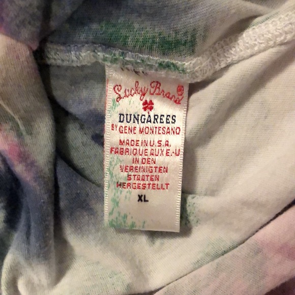 Lucky long sleeve tissue tee in green magenta heart print - Picture 6 of 10